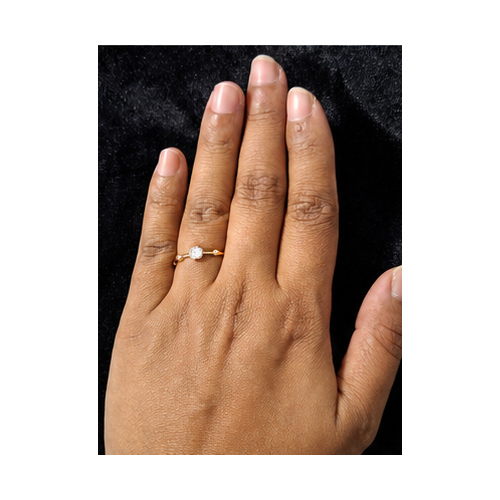 Gold Minimal stone Ring - Image 8