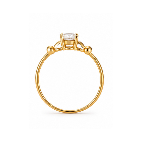 Gold Minimal stone Ring - Image 3