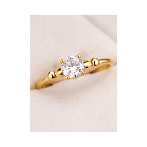 Gold Minimal stone Ring - Image 4