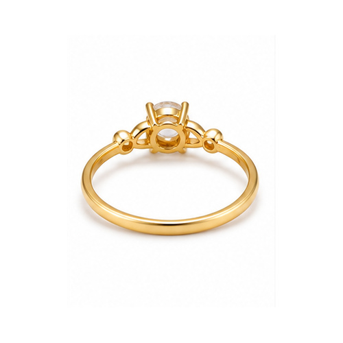 Gold Minimal stone Ring - Image 5