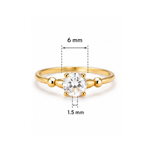 Gold Minimal stone Ring - Image 7