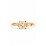 Gold Minimal stone Ring