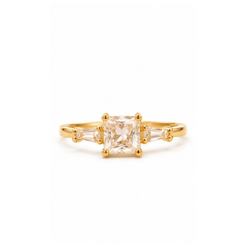 Gold Minimal stone Ring