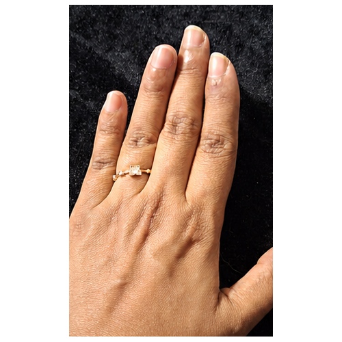 Gold Minimal stone Ring - Image 8