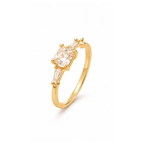 Gold Minimal stone Ring - Image 2