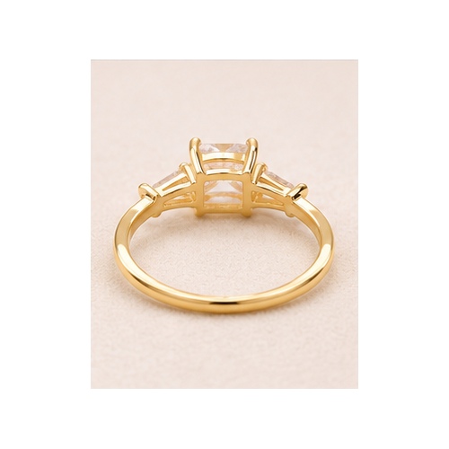 Gold Minimal stone Ring - Image 5