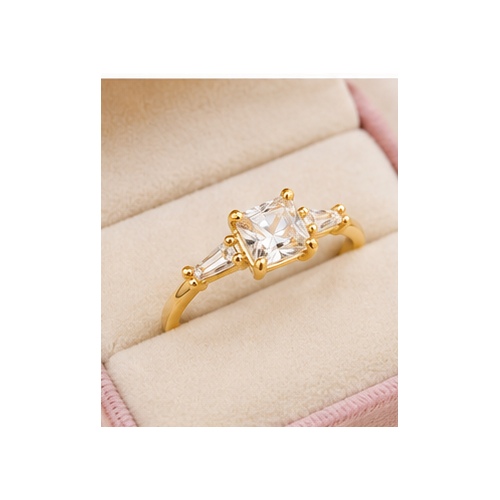 Gold Minimal stone Ring - Image 6
