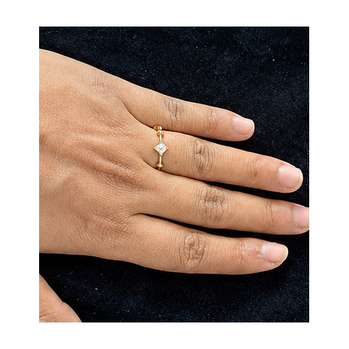 Gold Minimal stone Ring - Image 8