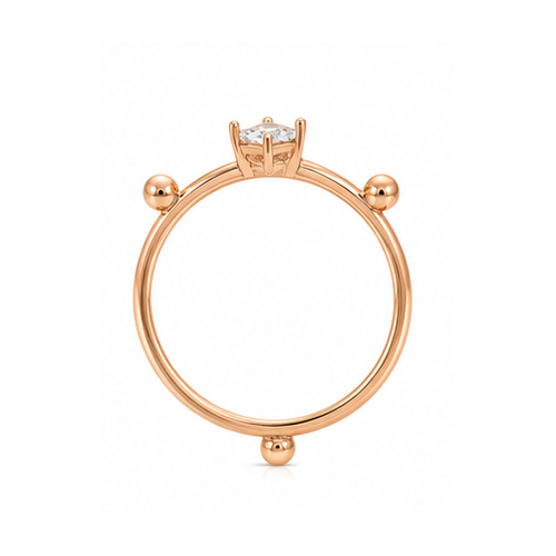Gold Minimal stone Ring - Image 6
