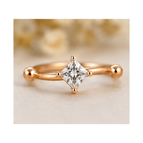 Gold Minimal stone Ring - Image 2