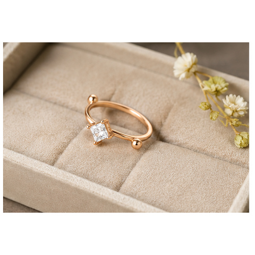 Gold Minimal stone Ring - Image 3