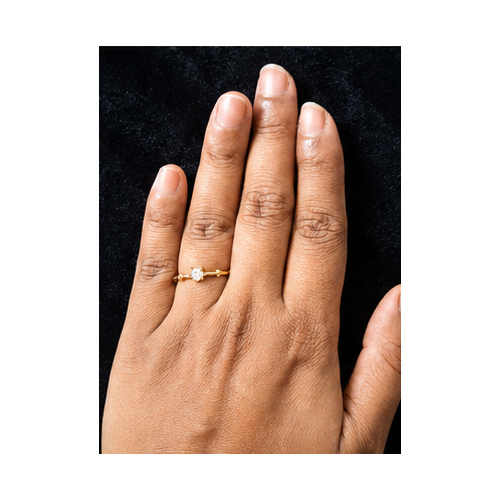 Gold Minimal stone Ring - Image 4