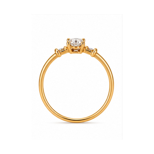 Gold Minimal stone Ring - Image 6
