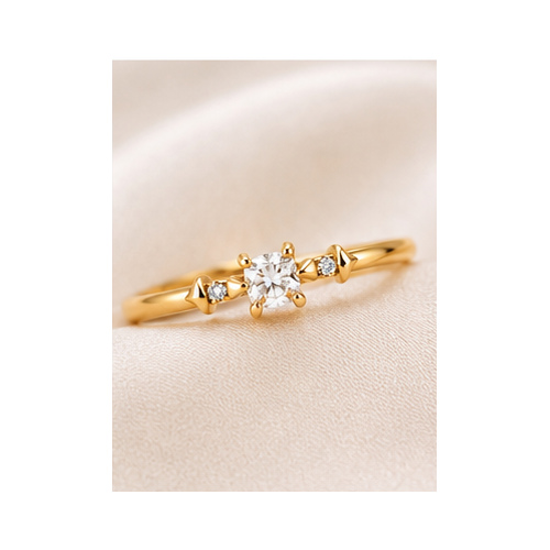 Gold Minimal stone Ring - Image 3