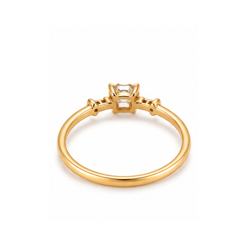 Gold Minimal stone Ring - Image 2