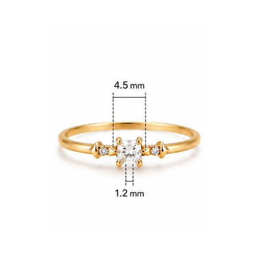 Gold Minimal stone Ring - Image 5