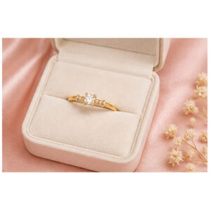 Gold Minimal stone Ring