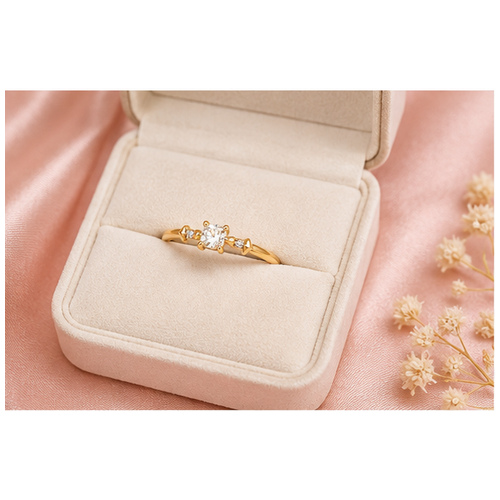 Gold Minimal stone Ring