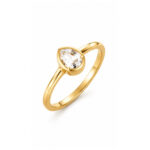 Gold Minimal stone Ring
