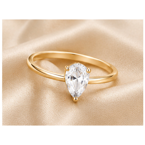 Gold Minimal stone Ring - Image 6