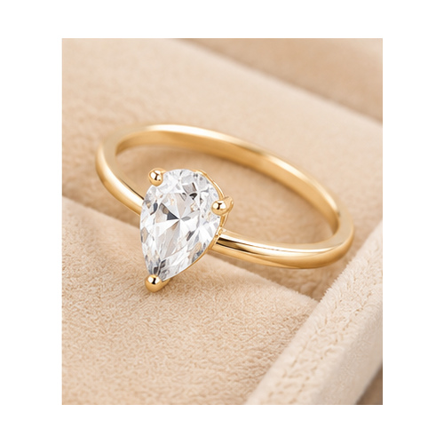 Gold Minimal stone Ring - Image 4