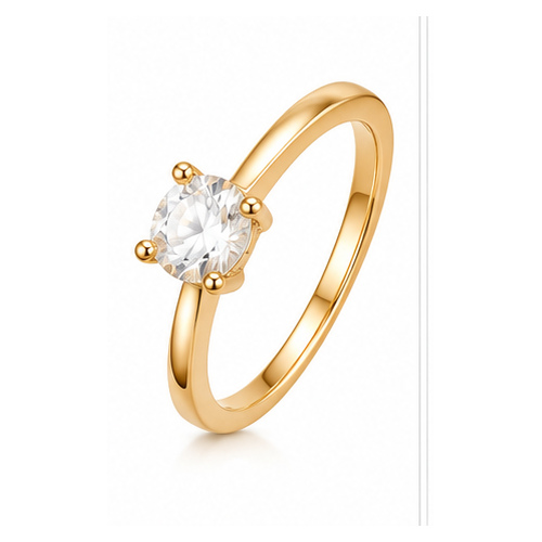 Gold Minimal stone Ring - Image 5