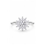 Silver tone Large crystal Ring