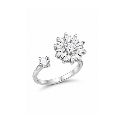 Silver tone Large crystal Ring - Image 2