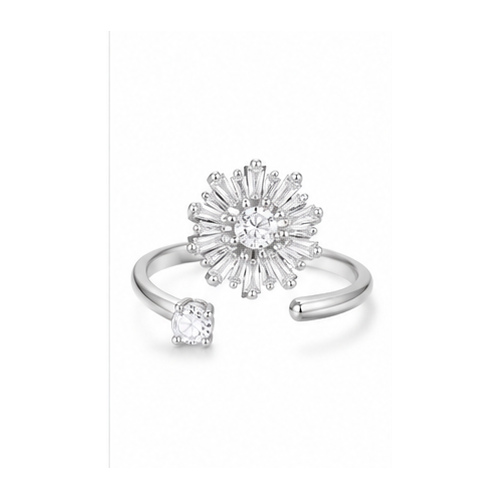 Silver tone Large crystal Ring - Image 7
