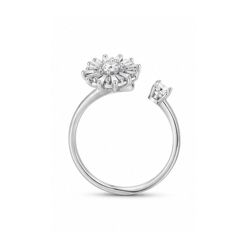 Silver tone Large crystal Ring - Image 6
