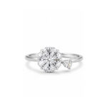 Silver tone Large crystal Ring