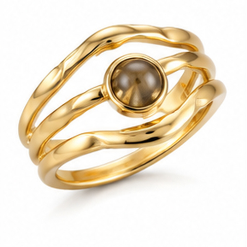 Gold Sculpted Ring - Image 7