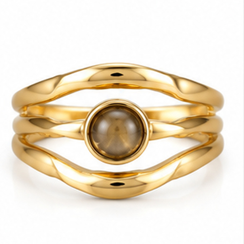 Gold Sculpted Ring - Image 3