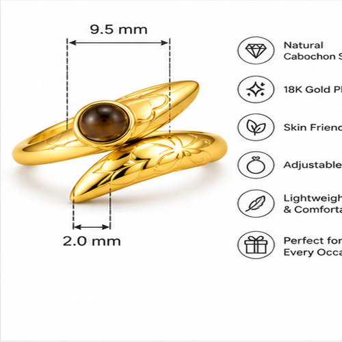 Gold Sculpted Ring - Image 5