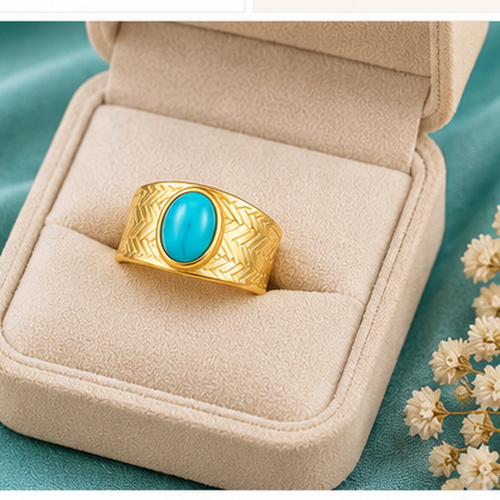 Gold Colored stone Ring - Image 5