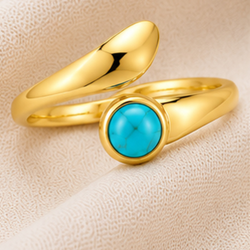 Gold Colored stone Ring - Image 5