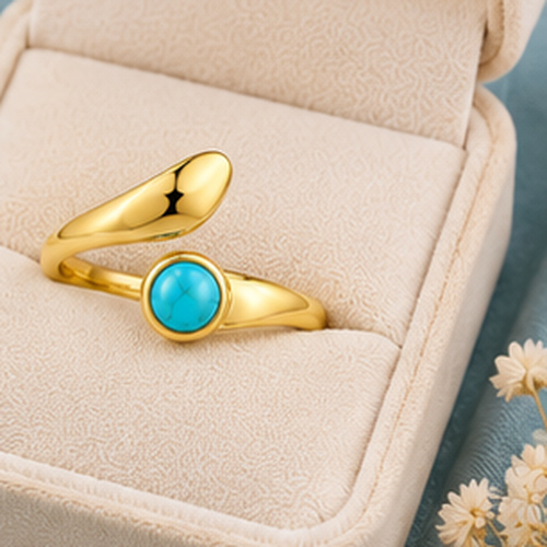 Gold Colored stone Ring - Image 3