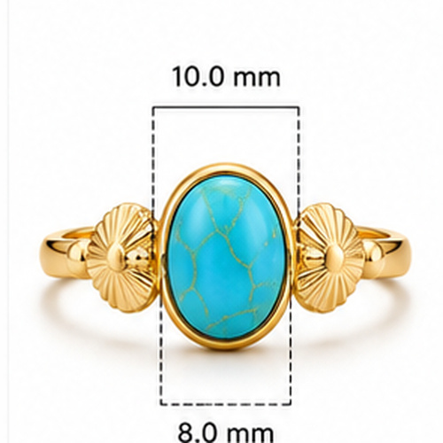 Gold Colored stone Ring - Image 8