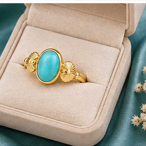 Gold Colored stone Ring - Image 2