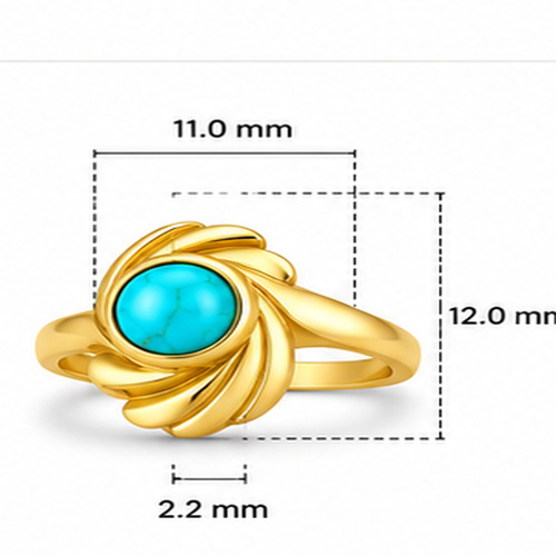 Gold Colored stone Ring - Image 6