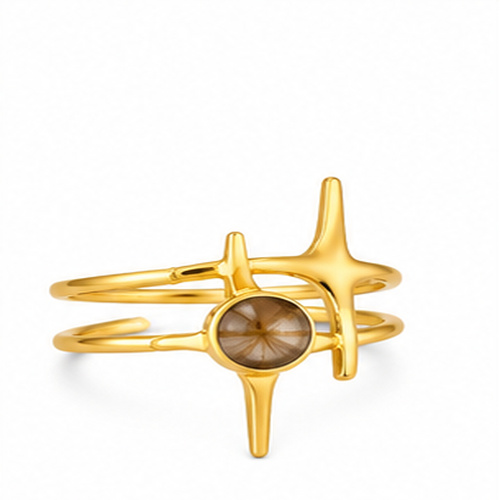 Gold Sculpted Ring - Image 2