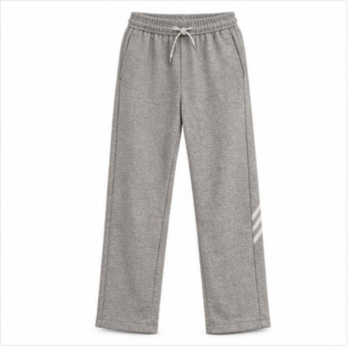 Men's Grey Melange Regular Basic Track Pant