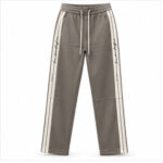 Men's Light Grey Relaxed Striped Track Pant