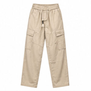 Men's Beige Relaxed Cargo Track Pant