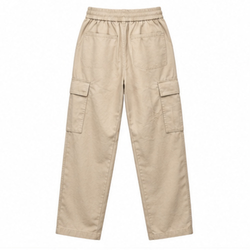 Men's Beige Relaxed Cargo Track Pant - Image 3