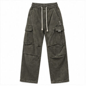 Men's Charcoal Grey Relaxed Cargo Track Pant