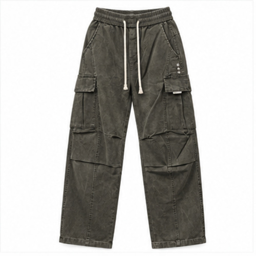 Men's Charcoal Grey Relaxed Cargo Track Pant