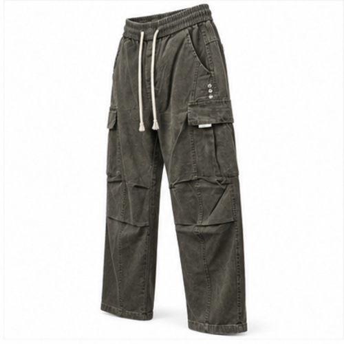 Men's Charcoal Grey Relaxed Cargo Track Pant - Image 5