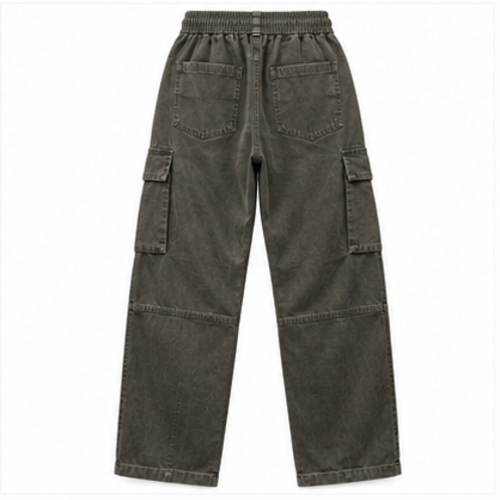 Men's Charcoal Grey Relaxed Cargo Track Pant - Image 3