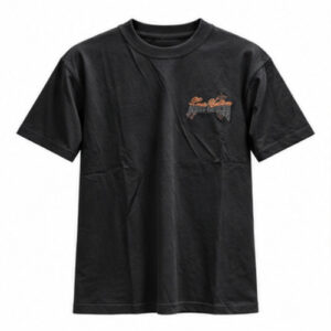 Men's Black Round Neck Short Sleeve Minimal chest graphic T-Shirt